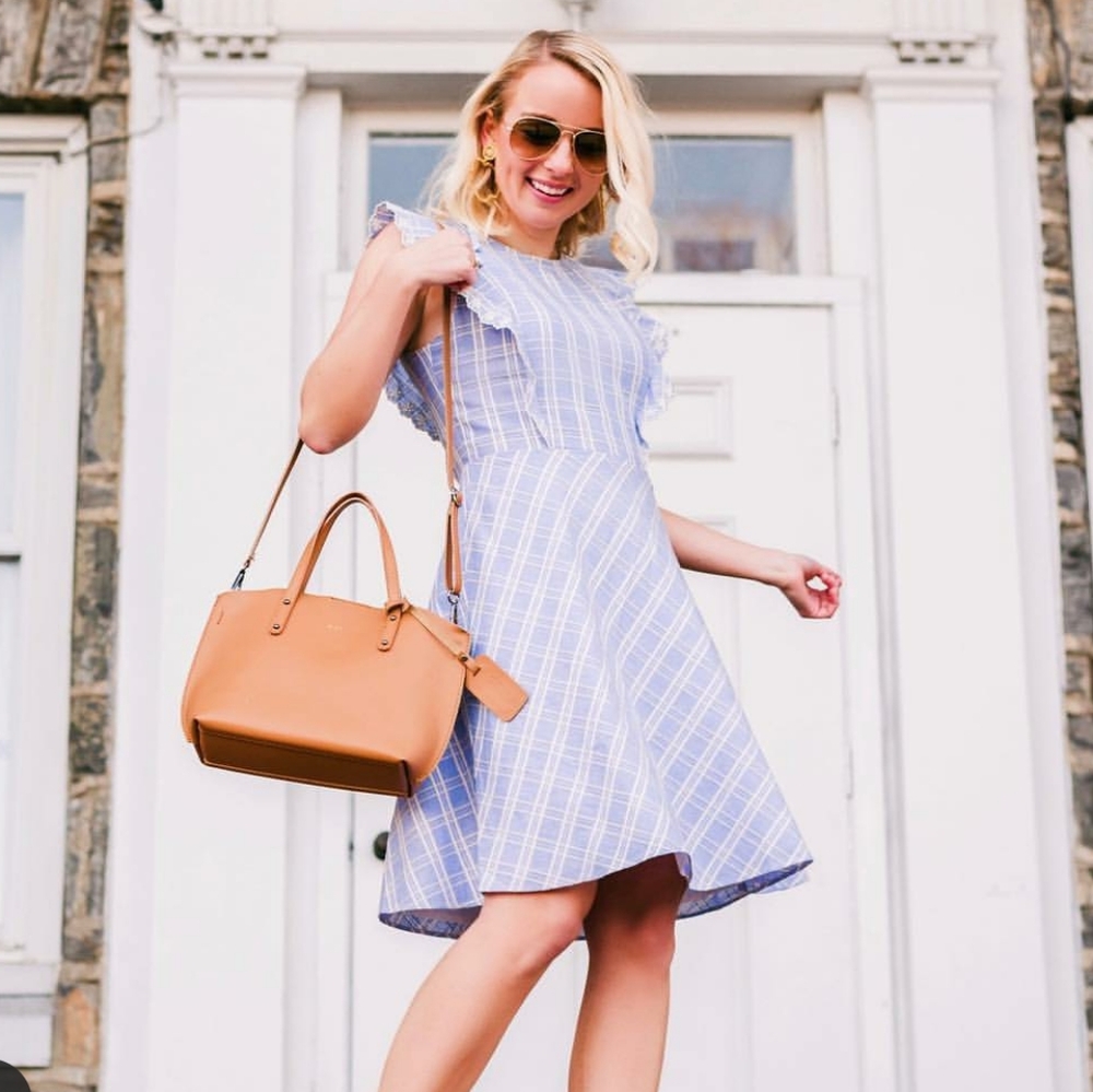 Draper James Linen Embroidered Dress